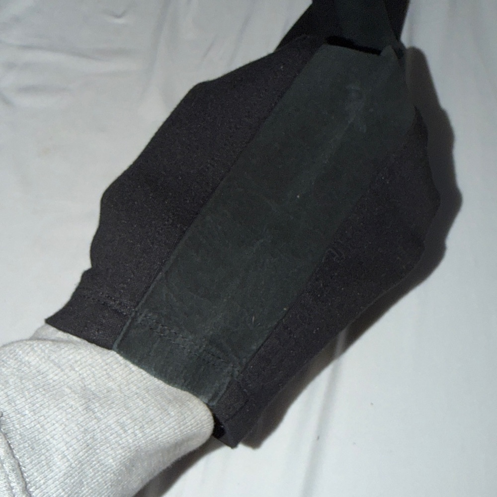 Hale Bob large black leggings with  genuine suede side panels - Picture 10 of 16